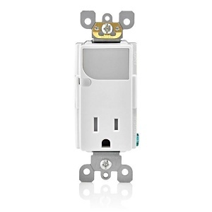Leviton T6525-W Sentinel Combination Tamper-Resistant Receptacle with LED Guide Light, 15A 125V, White