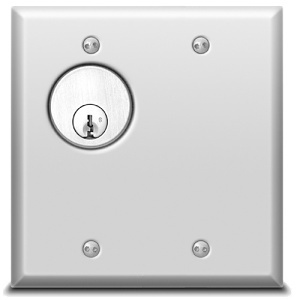 SDC 708TUL2SN Key Switch Double Gang, (1) Momentary SPDT, (1) Alternate Action On / Off, SPDT