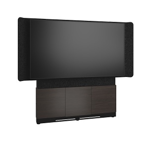 Middle Atlantic FM-DS-6675FW-DA3B Forum Series 3-Bay Single Display Stand, Floor-to-Wall Mounted, 4U RMS, Dark Finish