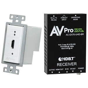 AVPro Edge AC-CXWP-HDMO-BKT Basic HDMI Wall Plate Transmitter / Receiver Kit, Single-Gang, Low Heat