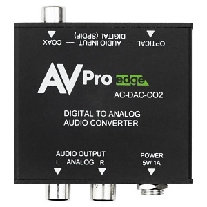 AVPro Edge AC-DAC-CO2 Digital to Analog Audio Converter, 24-Bit Conversion