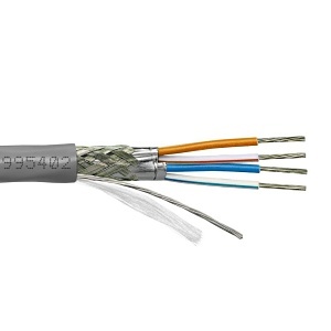 Provo 995402 24/2 Pair Stranded Shielded Cable, 100% Foil Shield 90% Braided Tinned Copper, RS485 Low Cap FT6, 1000' (304.8m) Reel, Gray