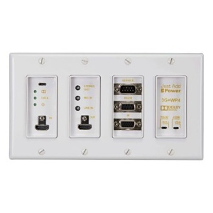 Just Add Power UL-718WP4-BL 3G Ultra Series 4-Gang Wall Plate Transmitter with Additional VGA Input, 1080p, 10W PoE (Previous VBS-HDIP-718WP4)