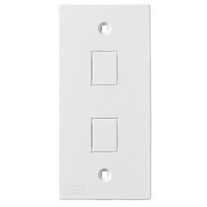 Hubbell KP2162W KP Series 1-Gang, 2 Jack Openings Faceplate, White