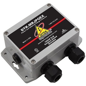 image of dk-mrjpoex;ditek dtk-mrjpoex power over ethernet surge protector for outdoor applications