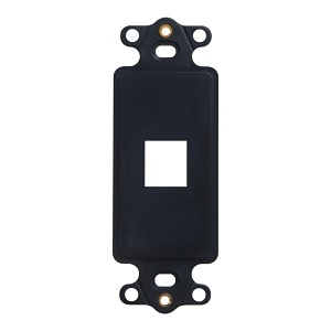 ICC IC107DI1BK Decorator Insert for Keystone Jack, 1-Port Wall Plate Module, Decora Style, Black