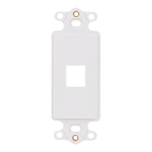 ICC IC107DI1WH Decorator Insert for Keystone Jack, 1-Port Wall Plate Module, Decora Style, White