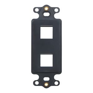 ICC IC107DI2BK Decorator Insert for Keystone Jacks, 2-Port Wall Plate Module, Decora Style, Black