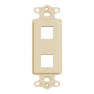 ICC IC107DI2IV Decorator Insert for Keystone Jacks, 2-Port Wall Plate Module, Decora Style, Ivory