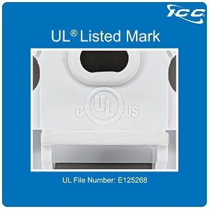 ICC IC107DI2WH Decorator Insert for Keystone Jacks, 2-Port Wall Plate Module, Decora Style, White
