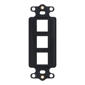 ICC IC107DI3BK Decorator Insert for Keystone Jacks, 3-Port Wall Plate Module, Decora Style, Black