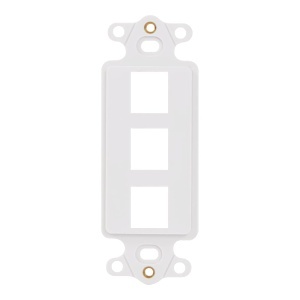ICC IC107DI3WH Decorator Insert for Keystone Jacks, 3-Port Wall Plate Module, Decora Style, White