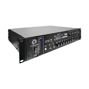 Vanco PA6X240 6-Channel Commercial Amplifier, (2) Mic Inputs, (3) RCA Inputs, Bluetooth, USB/SD Playback, 240W, 2U RS