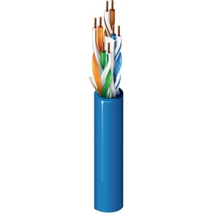 Belden 2432 009U1000 CAT6+ Enhanced Horizontal Cable, 4-Bonded Pairs, U/UTP, CMR, PVC Jacket, 1000', Blue