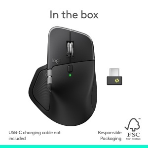 Logitech 910-007560 MX Master 4 Ergonomic Wireless Mouse 8 K DPI Ultra-Fast Scroll Black