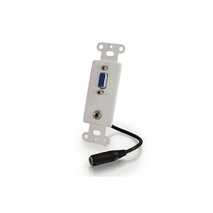 C2G CG37091 VGA and 3.5mm Audio Pass Through Wall Plate, White