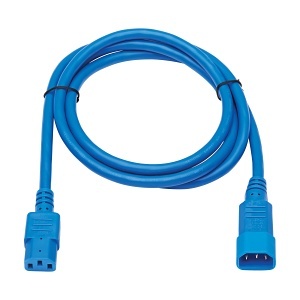 Eaton Tripp Lite P005‑006‑ABL Heavy‑Duty IEC‑320‑C14 to C13 Power Extension Cord, 15A, 250V, 14AWG, 6', Blue