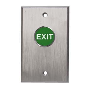 Camden CM-7020GE Spring Return, N/O and N/C, Momentary, Green Button, 'EXIT' Engraved in White