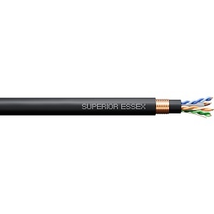 Superior Essex PW04-401-55 PowerWise 22/4 1G 4PPoE UTP Cable, OSP Armored, Black, Reel, 1000'