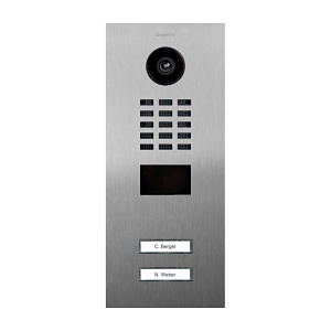 DoorBird 429614844 D2102V IP Video Intercom, 2-Call Button, Flush Mount, Brushed Stainless Steel V2A