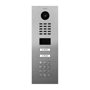 DoorBird 429615094 D2102KV IP Video Intercom, 2-Call Button, Flush Mount, Brushed Stainless Steel V2A