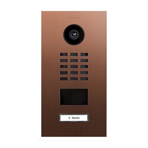 DoorBird 429639427 D2101KV IP Video Intercom, 1-Call Button, Flush Mount, Brushed Bronze