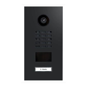 DoorBird 429641017 D2101V IP Video Intercom, 1-Call Button, Flush Mount, Powder-Coated Graphite Black