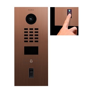 DoorBird 429654819 D2101FV Fingerprint 50 IP Video Intercom Station, Flush Mount, Brushed Bronze