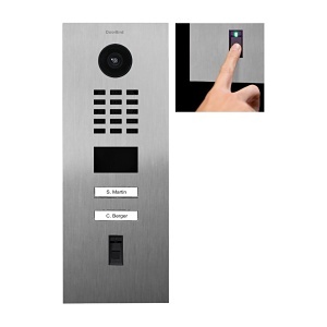 DoorBird 429656509 D2102FV Fingerprint 50 IP Video Intercom, Surface-Mount, Brushed Stainless Steel V4A