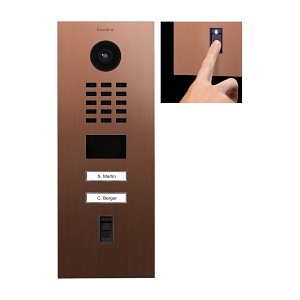 DoorBird 429656523 D2102FV Fingerprint 50 IP Video Intercom, Flush-Mount, Brushed Bronze