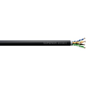 Superior Essex 5F-220-E8 CAT5e Network Cable, 4X24 C5ECMP SCTP BK 1KFRL