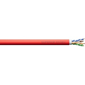 Superior Essex 6F-246-9B CAT6A 23/4 Unshielded Copper Cable, Plenum, Red