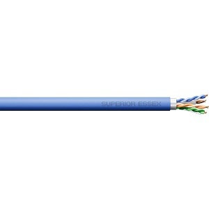 Superior Essex 6T-246-2A CAT6 Network Cable, 1000' Riser Blue Cable, Shielded, 4x23