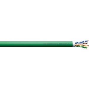 Superior Essex 6T-272-5A CAT6+ 23/4 CMR Cable, F/UTP, 1000' (304.8m) Plywood Reel, Green