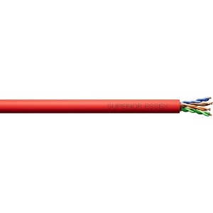 Superior Essex 52-200-95 Cobra Category 5e+ Network Cable, 4x24, CMR-Riser Rate, Red, Reel-in-a-Box, 1000'