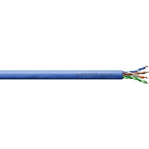 Superior Essex 54-246-2B 23/4 NextGain CAT6eX Solid Plenum Cable, 1000' (304.8m) BrakeBox, Blue