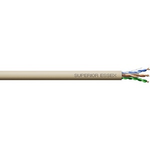 Superior Essex 77-246-11 CAT6 4-Pair Copper Cable, Solid, Annealed Copper Conductor, 1000'