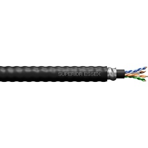 Superior Essex L4-001-68 CAT6 23/4 EnduraGain OSP Unshielded Cable, UTP, Interlock Armored, 1000' (304.8) Reel, Black