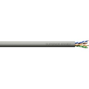 Superior Essex PW52-H46-38 Fiber Optic Cable, 4x22 Power Wire, 1 Gauge, CMP Rated, Gray, 1000' Roll Box