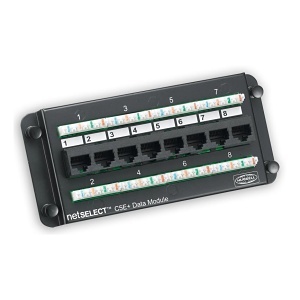 Hubbell NSODM6C6A Net Select CAT6A Data Module, 6-Port, Black
