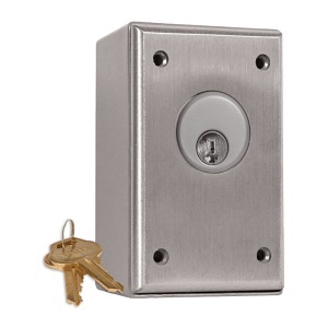 Camden CM-1070-60KA Mortise Cylinder Mounted in Key Switch, 1-1/8", SPDT Momentary and Maintained, Solid Brass, Chrome