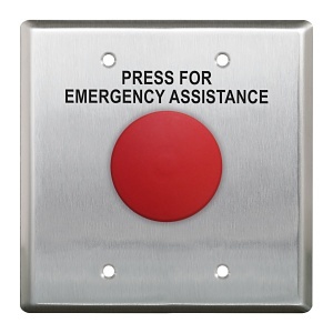 Camden CM-400WR/12 1-5/8" MUSH Button, 2 Gang, Stainless Steel, Red