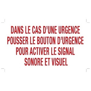 Camden CM-SF20B Instructional Sign in French