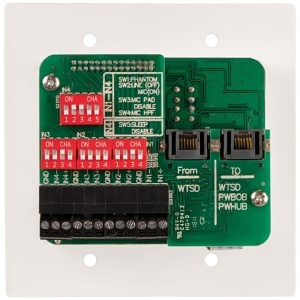 AtlasIED WTSD-MIX41K 4x1 Mic/Line Analog Wall Mixer, Balanced Inputs, Optional Dante Interface