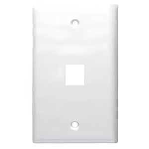DataComm 20-3011-UWH 1-Port Keystone Wall Plate, Mid-Size, UL, Ultra White