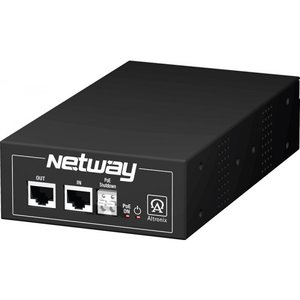 Altronix NetWay1BTS Midspan Injector Single Port 802.3bt, 10/100/1000, PoE/PoE+, Aux. Class 2 Power-Limited Output Rated at 56VDC/90W, 115/230VAC