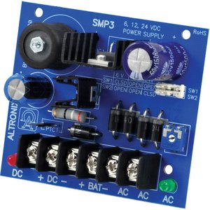 Altronix SMP3MOD16 Power Supply Charger, Single Output, 6-12-24VDC at 2.5A, 24-28VAC, Supervision, Board