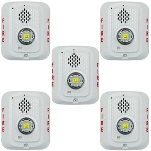 System Sensor BK-P2WLEDGOGOKT Fire Notification Kit, Includes (5) P2WLED Wall Mount Horn Strobes, White
