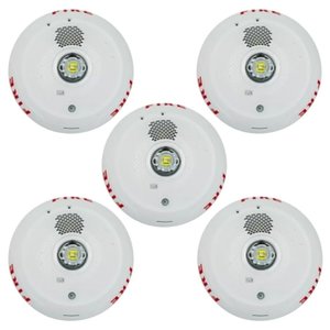 System Sensor BK-PC2WLEDBOGOKT Fire Notification Kit, Includes (5) PC2WLED Ceiling Mount Horn Strobes, White