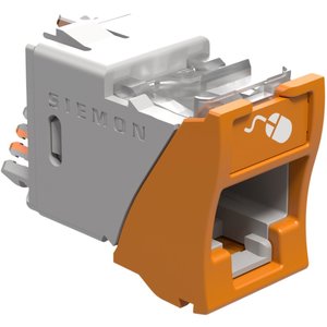 Siemon U6A-H09NS UltraMAX Outlet, CAT6A UTP, RJ45, Hybrid, Orange